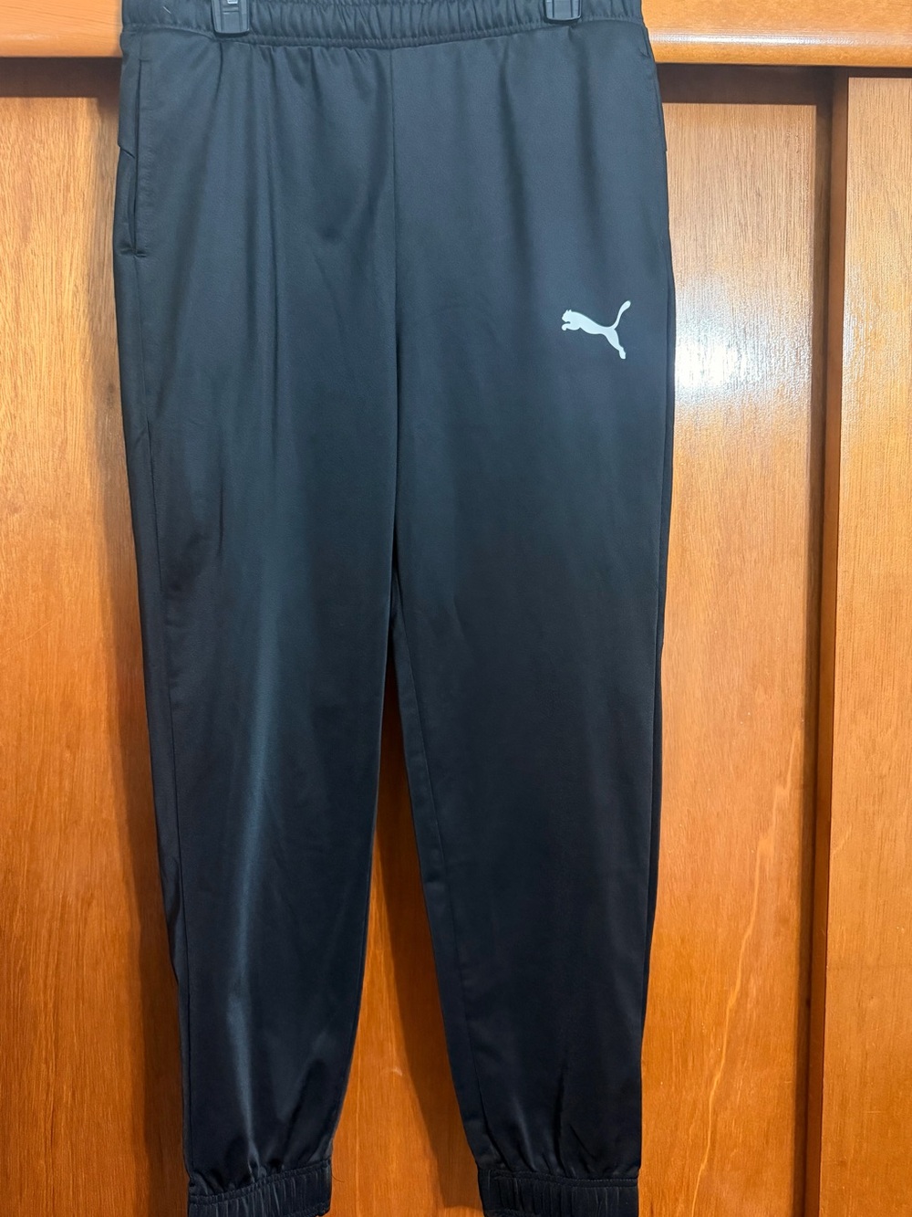 Puma Black Track Pants with White Logo XL